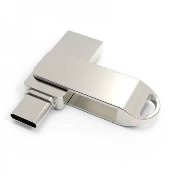 USB flash disk customized wholesale Android mobile phone USB flash disk 32g computer dual-purpose 16g metal 64g double head OTG gift rotation