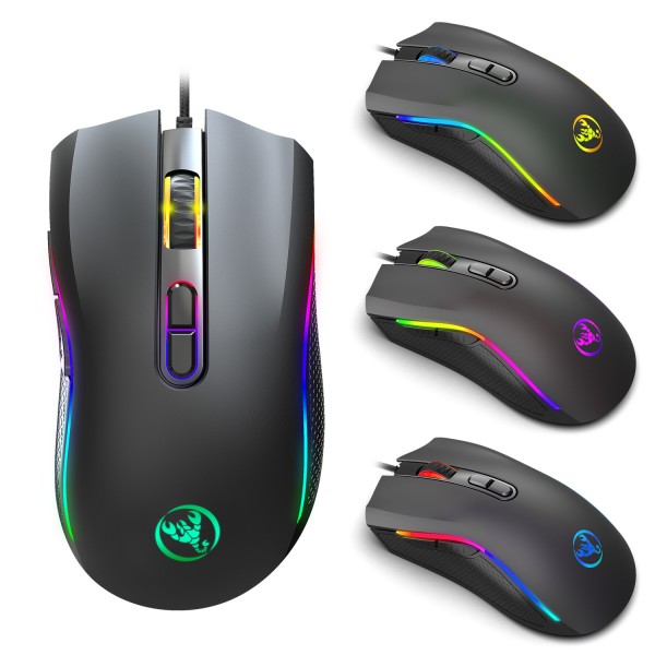 New wired mouse 6 DPI adjustable macro programming RGB luminous game mouse 7200dpi
