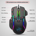 HXSJ new 10 key macro programming RGB luminous wired game mouse 12800dpi issued from office stock