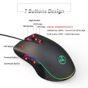 HXSJ new RGB luminous game mouse 4-gear adjustable DPI E-sports office wired mouse laptop desktop