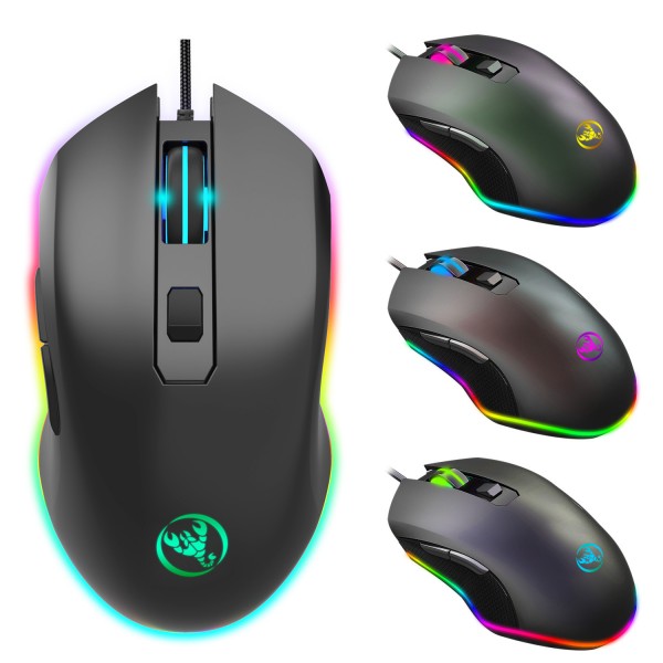 The new RGB luminous wired mouse, electronic game mouse, four gears can be adjusted to 6400dpi, and one PC can be issued on behalf of others