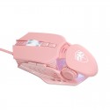Pink mouse wired video games desktop laptop adjustable counterweight girl lovely girl heart