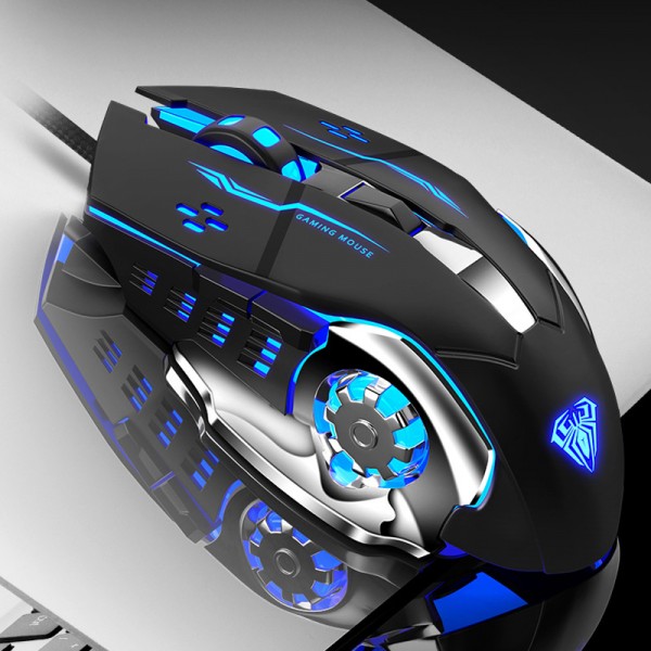 Cross border tarantula E-sports mechanical game mouse special wired desktop computer notebook mute peripherals eat chicken macro