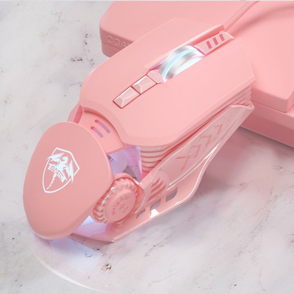 Pink mouse wired video games desktop laptop adjustable counterweight girl lovely girl heart