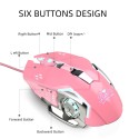 New pink game mouse 3200dpi white light design is not dazzling, fashionable and beautiful, suitable for office game mouse