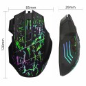 HXSJ water crack game mouse luminous foreign trade mouse seven button game mouse 3200dpi