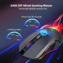 The new RGB luminous wired mouse, electronic game mouse, four gears can be adjusted to 6400dpi, and one PC can be issued on behalf of others