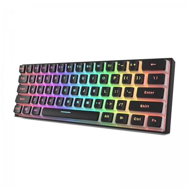 Amazon hot selling PK61 jiadalong optical axis wired type-C key wire separation RGB light 61 key mechanical keyboard 