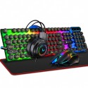 Cross border neutral full English packaging luminous keyboard mouse headset mouse pad three or four piece set Amazon