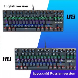 Wish Amazon Zoya 87 green axis mechanical keyboard red axis game keyboard RGB black axis wired backlight keyboard 