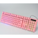 Cross border Musketeer G103 pink keyboard luminous Laptop Keyboard USB E-sports backlight game keyboard