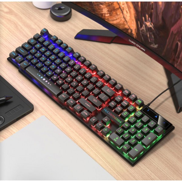 Cross border Musketeer G103 pink keyboard luminous Laptop Keyboard USB E-sports backlight game keyboard