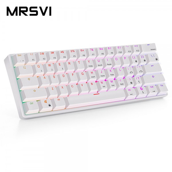 Game mechanical keyboard rk61rgb wired wireless Bluetooth dual-mode 61 key true mechanical keyboard tablet phone