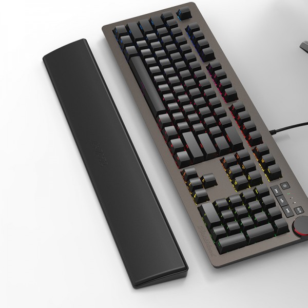Black Jue 104 key standard keyboard supports wrist protection rest pad PU leather soft and comfortable keyboard holder