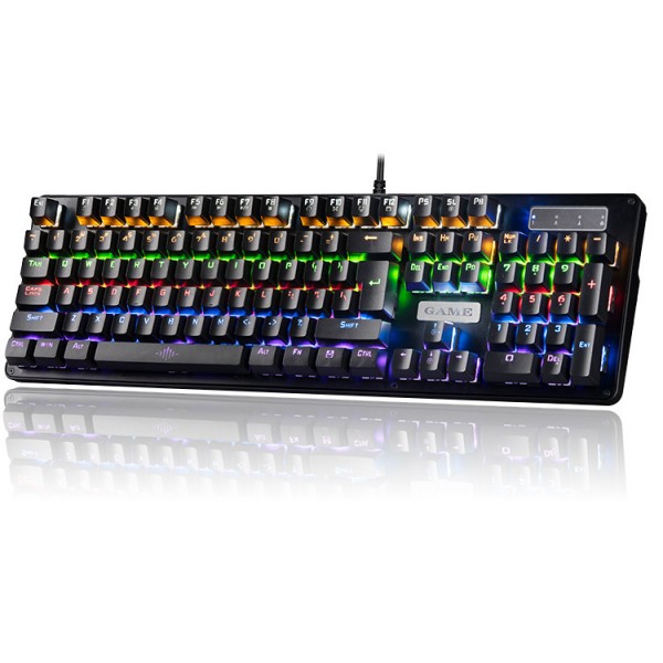 Manufacturer direct selling new K30 wired backlight mechanical Keyboard USB luminous game keyboard 104 key green axis keyboard