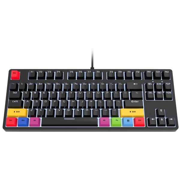 87 key USB wired mechanical game keyboard red axis E-sports office can be plugged in and out, and a variety of white lights can be sent on behalf of each other