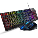 Fvq305s wired luminous keyboard and mouse set electronic games luminous suspended key cap film keyboard and mouse set