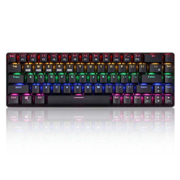 Cross border direct supply new alliance 68 key Bluetooth mechanical keyboard wired wireless Bluetooth three mode tablet mobile phone computer game