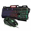 Keyboard and mouse suit mechanical wired luminous keyboard Internet cafe e-sports game suit eating chicken green axis keyboard