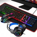 Cross border neutral full English packaging luminous keyboard mouse headset mouse pad three or four piece set Amazon