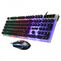 Light chasing leopard G21 round key punk luminous keyboard mechanical hand feeling backlight game keyboard mouse USB combination set