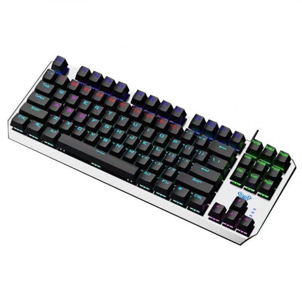 Cross border 87 key mechanical keyboard green axis black axis desktop computer e-game USB wired luminous keyboard f3087