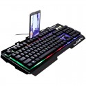 Light chasing leopard g700usb wired notebook metal panel game luminous keyboard mechanical handle keyboard