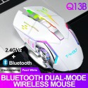 Cross border thunder wolf q13 charging Wireless Mouse dual-mode Bluetooth mute game luminous horse herder Amazon wholesale