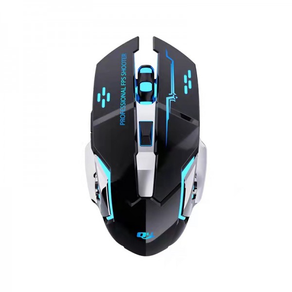 Cross border support logo printing smart mouse mute charging luminous keyboard mouse game E-sports wireless mouse