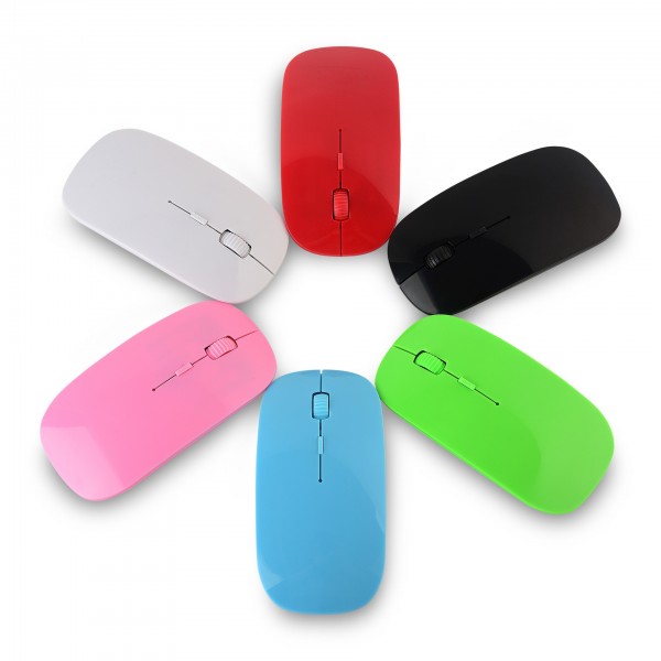 Mouse factory wholesale plus logo explosion ultra-thin gift cross-border 2.4G wireless mouse
