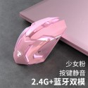 Cross border forerunner wireless Bluetooth mouse rechargeable silent pink cute notebook mouse in stock