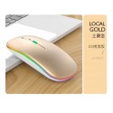2.4G + 5.0 Bluetooth dual-mode colorful light-emitting charging mute mouse foreign trade spot wholesale one