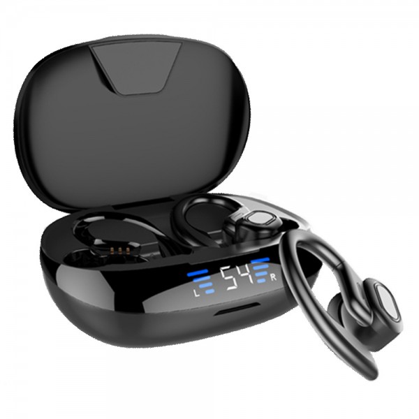 Cross border new TWS true wireless Bluetooth headset 5.0 digital display charging bin ear hanging sports headset vv2