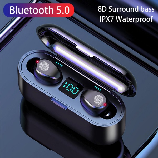 Factory cross-border new F9 wireless Bluetooth headset TWS in ear sports stereo touch Bluetooth headset 5.1