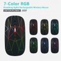Cross border new USB + tyep-c bidirectional head receiver luminous charging office mute wireless mouse notebook