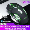 Cross border thunder wolf q13 charging Wireless Mouse dual-mode Bluetooth mute game luminous horse herder Amazon wholesale