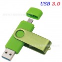 Wholesale metal rotating otgu disk 64g mobile phone U disk 128GB creative cross-border USB flash disk for Android computer