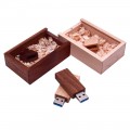 Square wooden U-disk bamboo U-disk beech Maple U-disk with wooden box usb3 0 wood plate DIY carving