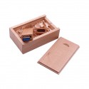 Square wooden U-disk bamboo U-disk beech Maple U-disk with wooden box usb3 0 wood plate DIY carving
