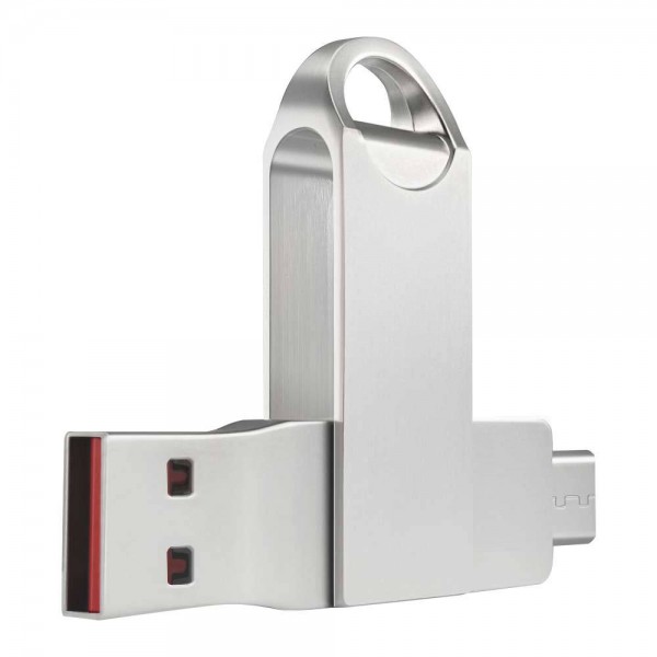 USB flash disk 2 in 1 typecusb3 116gb32gb64gb128gb256gb rotating metal USB flash disk