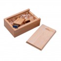 Square wooden U-disk bamboo U-disk beech Maple U-disk with wooden box usb3 0 wood plate DIY carving