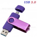 Wholesale metal rotating otgu disk 64g mobile phone U disk 128GB creative cross-border USB flash disk for Android computer