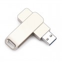 [popular] metal rotary USB flash disk wholesale metal texture creative gift USB flash disk high speed 2.03.0 manufacturer direct sales