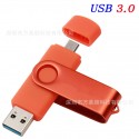 Wholesale metal rotating otgu disk 64g mobile phone U disk 128GB creative cross-border USB flash disk for Android computer