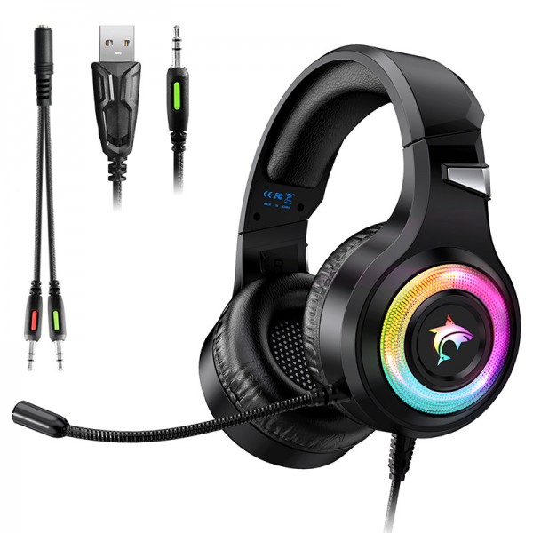 Cross border spot F2 game headset 7.1rgb wired headset mobile phone computer subwoofer headset wholesale
