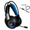 V3000 computer game headset PS4 voice headset head mounted luminous wired headset 3.5mm7 1 single U-Wire