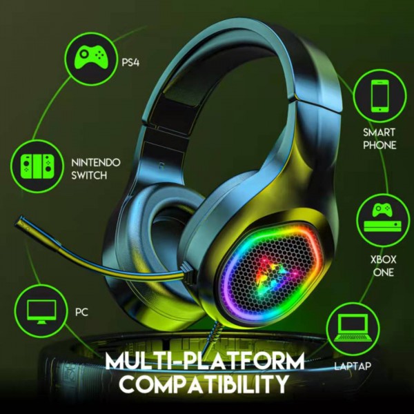 New g503 headphones for chicken eating, noise reduction, headphones for luminous e-sports, in-line game headphones with headphones