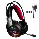 V3000 computer game headset PS4 voice headset head mounted luminous wired headset 3.5mm7 1 single U-Wire
