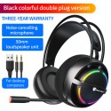 Cross border desktop laptop headset head mounted e-sports game headset with microphone noise reduction wired channel