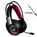 V3000 computer game headset PS4 voice headset head mounted luminous wired headset 3.5mm7 1 single U-Wire
